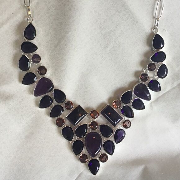 NWOT. Sterling Silver Sage Amethyst Adj. Necklace - Picture 11 of 16